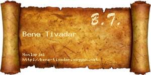 Bene Tivadar névjegykártya