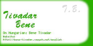 tivadar bene business card